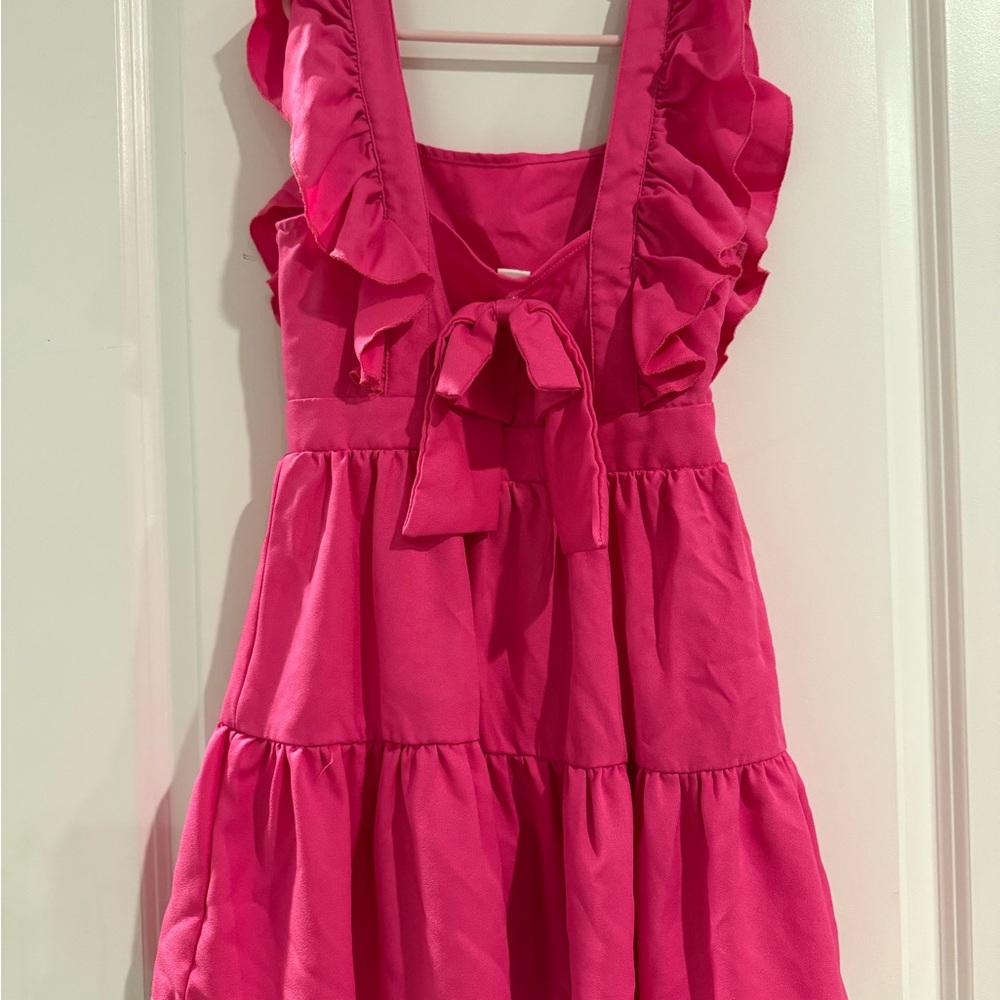 Pink Ruffled Kids Dress - Picture 2 of 3